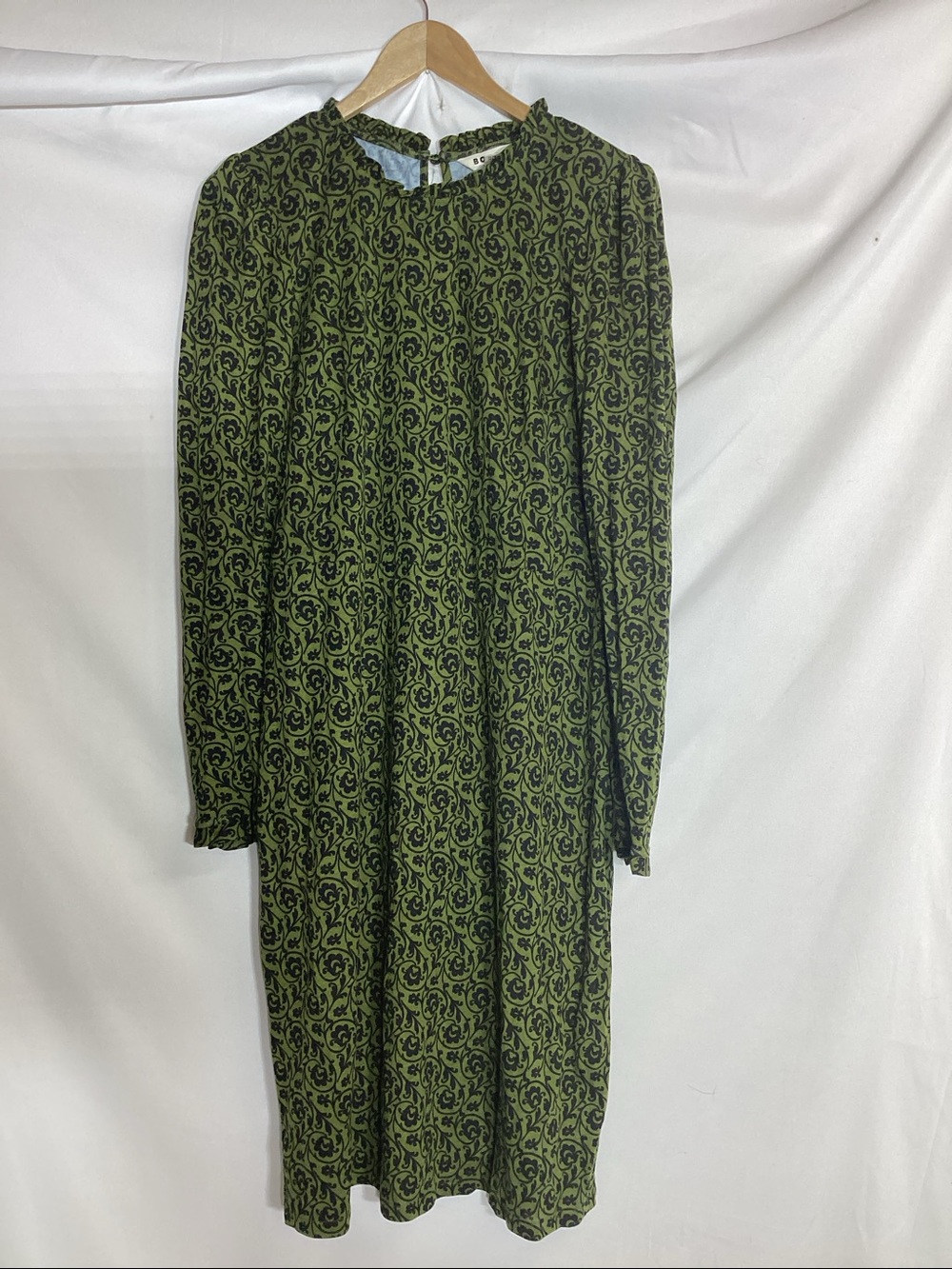 BODEN Green Frill Detail Mini Dress Size 14L - Picture 5 of 12